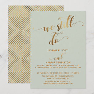 Invitation Gold & Sage Nous faisons toujours de la typographi