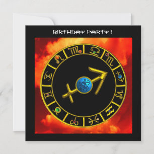 INVITATION GOLD SAGITTARIUS JEWEL ZODIAC SIGNES D'ANNIVERSAIR