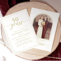 Gold Script 50th Wedding Anniversary Party