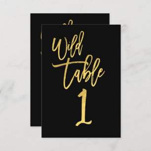 Invitation Gold Script Wild Birthday Party Table Numéro 1