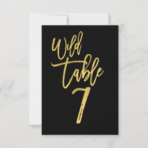 Invitation Gold Script Wild Birthday Party Table Numéro 7