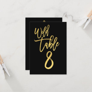 Invitation Gold Script Wild Birthday Party Table Numéro 8