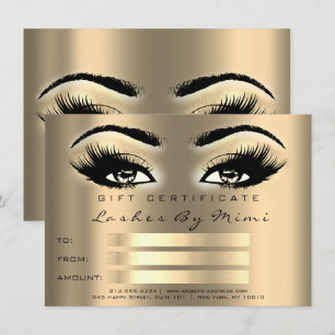 Invitation Gold Sepia Lashes Maquillage Artiste certificat ca