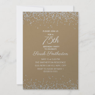 Invitation Gold Silver Diamond Parties scintillant 75e annive