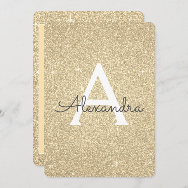 Invitation Gold Sparkle Parties scintillant 30e anniversaire  (Devant / Derrière)