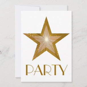 Invitation Gold Star 'Party' blanc