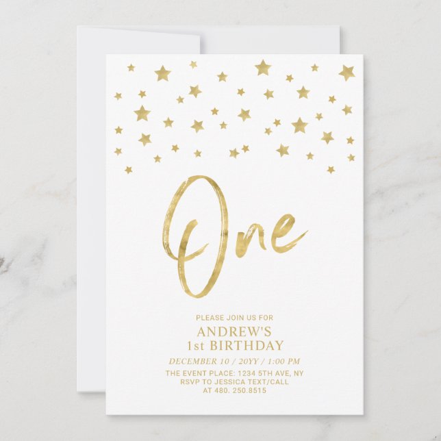 Invitation Gold Star | Une fête d'anniversaire (Devant)