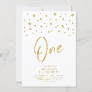 Invitation Gold Star   Une fête d'anniversaire