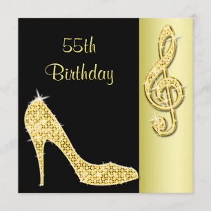 Invitation Gold Stiletto & Treble Cleft 55e anniversaire