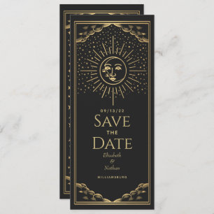 Invitation Gold Sun et MoonTarot Card Enregistrer la date