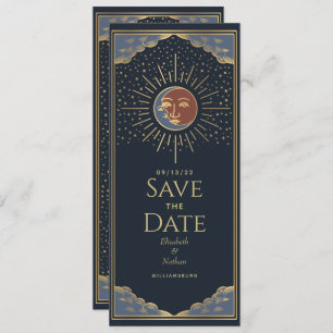 Invitation Gold Sun et MoonTarot Card Enregistrer la date