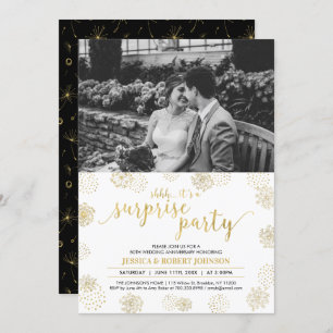 Invitation Gold Surprise 50e anniversaire de Mariage