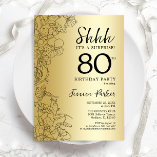 Invitation Gold Surprise 80e anniversaire