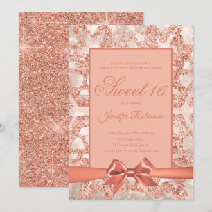 Invitation Gold Sweet Rose 16  Flocon de neige de la Parties 