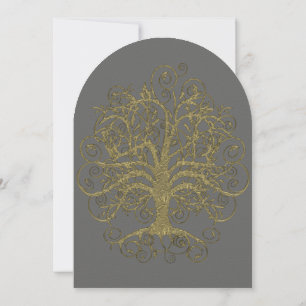 Invitation Gold Swirl Arbre Racines of Love Wedding Invitatio