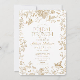 Invitation Gold Toile De Jouy French Floral Bridal Brunch