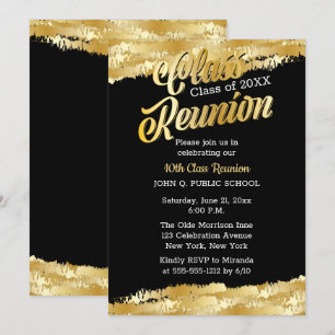 Invitation Gold Tone Classe Moderne Réunion