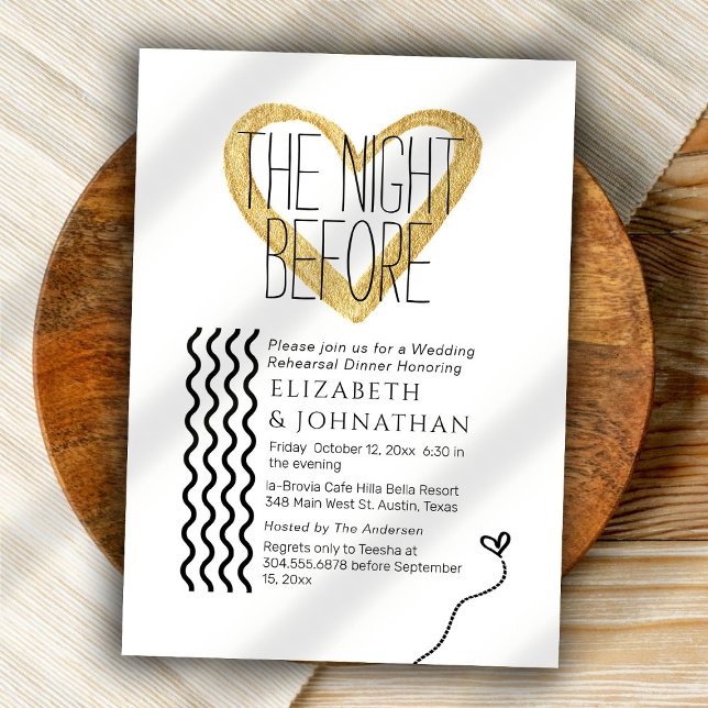 Invitation Gold Touch Script minimal la nuit avant (Créateur téléchargé)