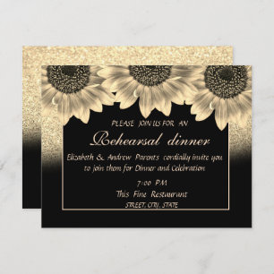 Invitation Gold, Tournesols, Dîner de répétition de Parties s