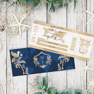 Invitation Gold Travel Boarding Pass Mexique Enregistrer la d