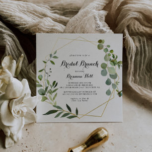 Invitation Gold Tropical Feuille Bridal Brunch Fête des marié