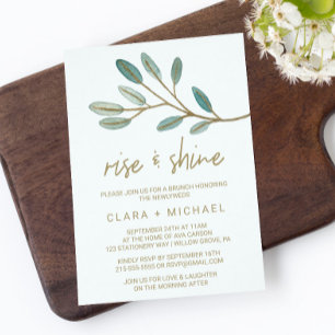 Invitation Gold Veined Eucalyptus Rise and Shine