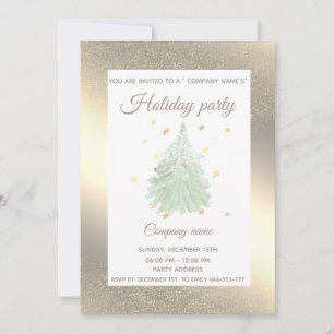 Invitation Gold watercolor pin société Noël
