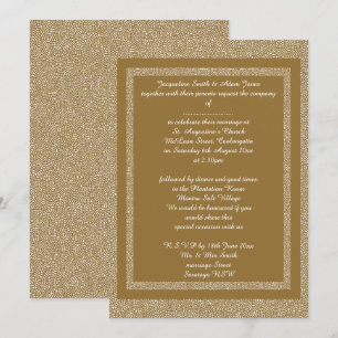 Invitation Gold White Custom Motif Mariage élégant