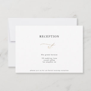 Invitation Gold White Elegant Moderne Calligraphie Réception