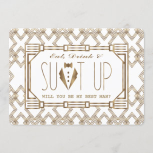 Invitation Gold & White Great Gatsby VOUS SEREZ MON MEILLEUR