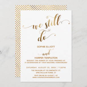 Invitation Gold White Nous faisons toujours la typographie An