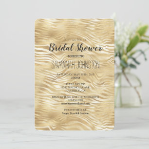 Invitation Gold White Zebra Imprimer douche nuptiale