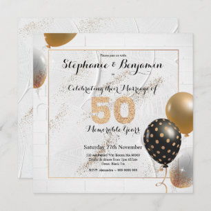 Invitation Golden 50th Mariage Anniversaire Parties scintilla