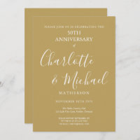 Golden 50th Mariage Anniversaire Script moderne