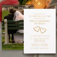 Golden 50th Mariage Anniversary Party Heart Photo