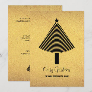 Invitation Golden abstrait sapin de Noël