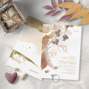 Invitation Golden Automne Mariage ID Fête des mariées655