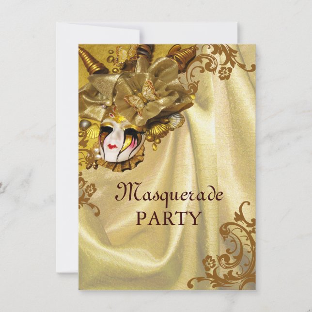 Invitation Golden Baroque Masquerade (Devant)