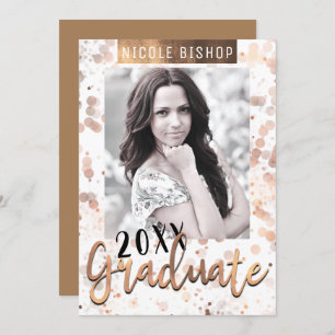 Invitation Golden Bronze Graduation Party Graduate Photo