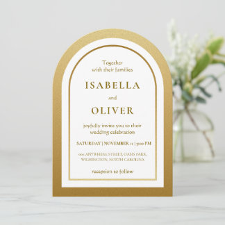 Invitation Golden brown gradient elegant wedding