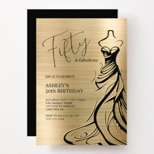 Invitation Golden Cinty et robe fabuleuse 50e anniversaire