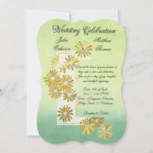 Invitation Golden Daisy Dream Elégance Romance Vintage Chic