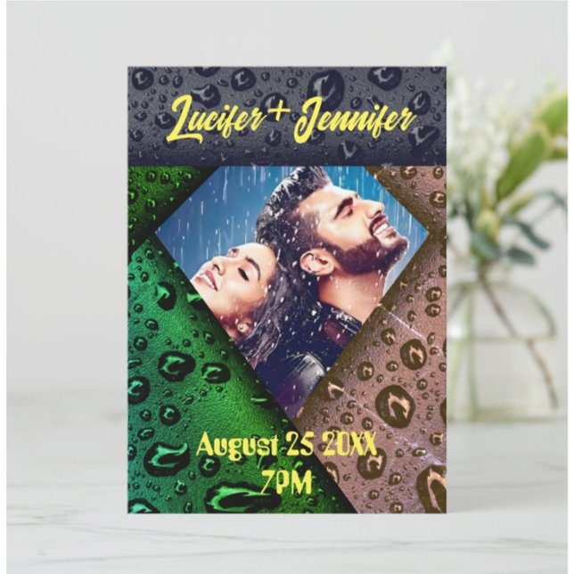 Invitation Golden Diamond Moderne Élégant Mariage Personnalis (Créateur téléchargé)