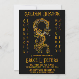Invitation Golden Dragon Cornhole Tournoi de collecte de fond