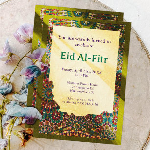 Invitation Golden Eid Célébration ornementale fête de l'Aïd A