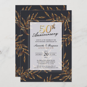 Invitation Golden Floral 50e anniversaire de Mariage