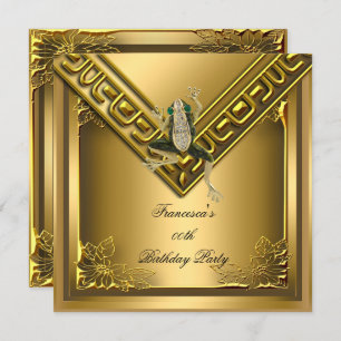 Invitation Golden Frog Elite Élégante fête d'anniversaire