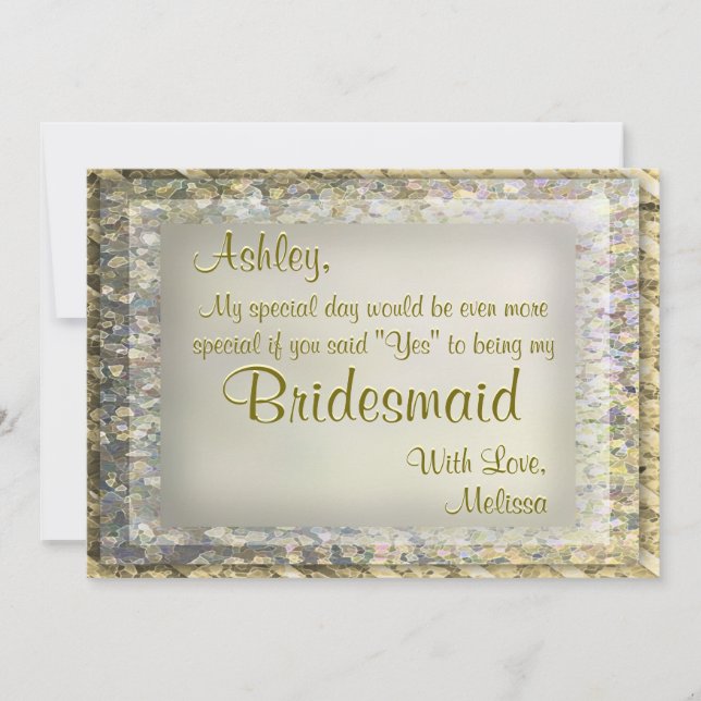 Invitation Golden Glam Bridesmaid (Devant)