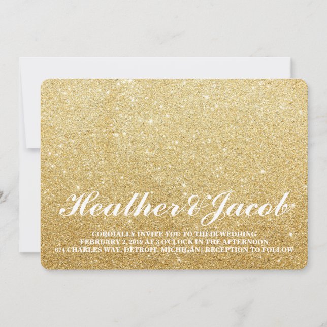 Invitation - Golden Glit Fab Mariage (Devant)