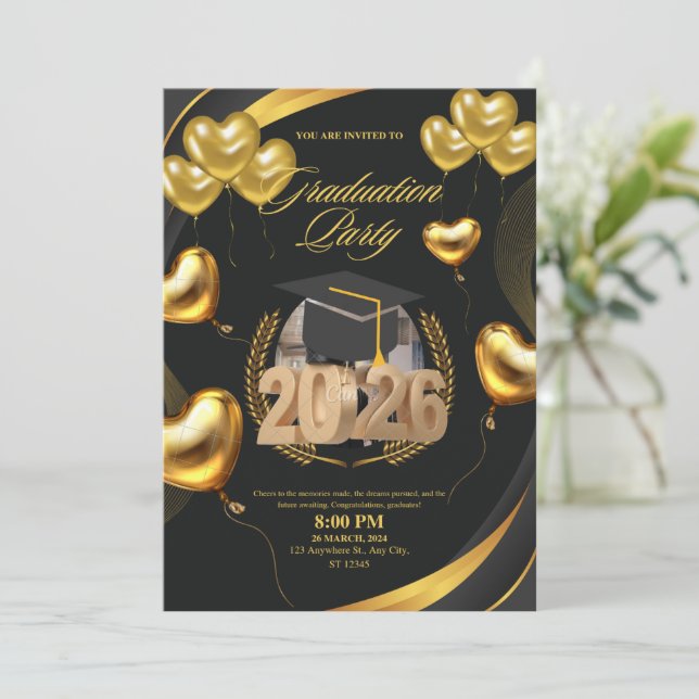 Invitation Golden Graduation Celebration 2026 (Debout devant)